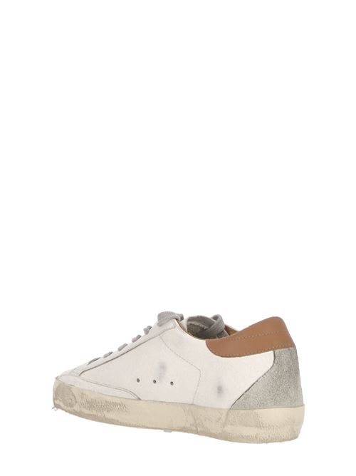 White/ice/light brown leather/fabric Super-Star low-top sneakers Golden Goose | GWF00102F00218210803